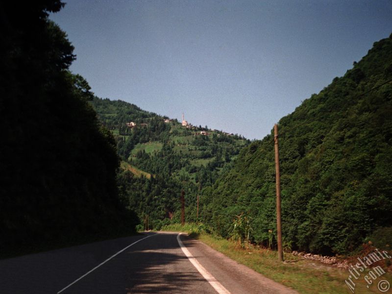 View of the high-way of Rize-Ayder high plateu in Turkey.
