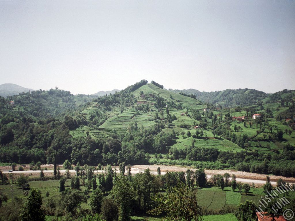 View of village from `OF district` in Trabzon city of Turkey.
