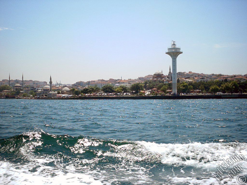 View of Uskudar coast from the Bosphorus in Istanbul city of Turkey.
