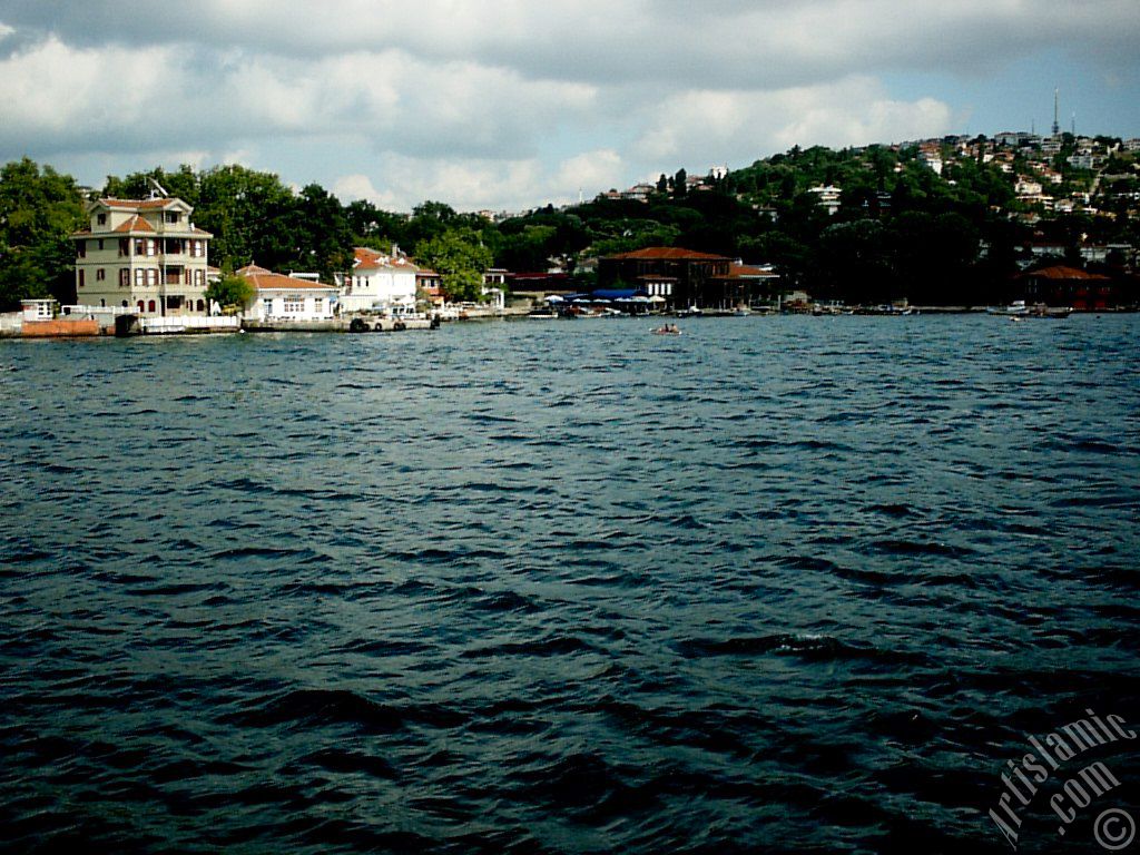 View of Havuzbasi coast from the Bosphorus in Istanbul city of Turkey.
