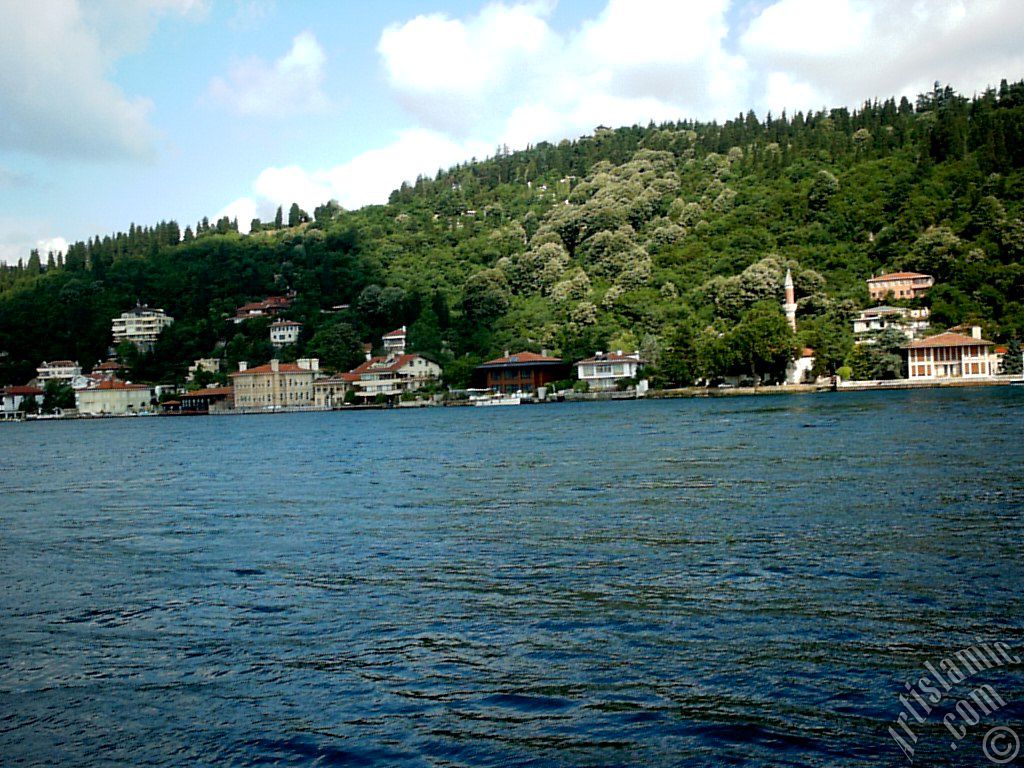 View of Vanikoy coast from the Bosphorus in Istanbul city of Turkey.
